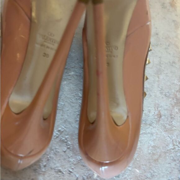 Valentino platform pumps heels babydoll dress open toe sandals stud spike shoes - Picture 6 of 13